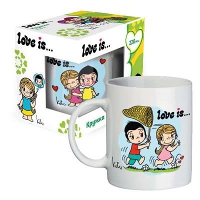 Лот: 24532151. Фото: 1. Кружка ND Play Love is…, фарфор... Кружки, стаканы, бокалы