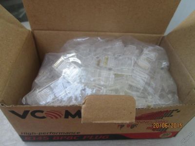 Лот: 5701517. Фото: 1. Коннекторы RJ-45, VCOM High-performance... Шлейфы, кабели, переходники