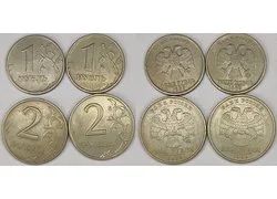 Лот: 18348402. Фото: 1. 1 и 2 рубля 1999 год. 2 МД. Всё... Россия после 1991 года