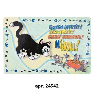 Лот: 4816417. Фото: 1. Коврик под миску "Кошка" - арт... Миски, лотки, наполнители
