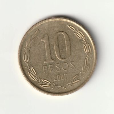 Лот: 16348863. Фото: 1. Чили 10 песо 2007. Америка