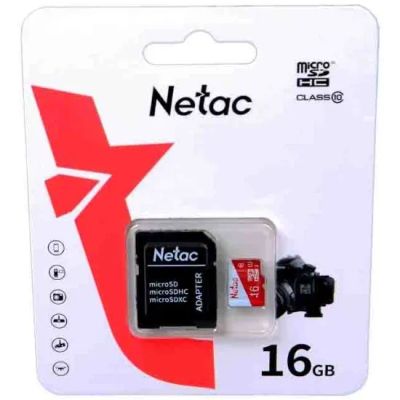 Лот: 24948506. Фото: 1. Карта памяти MicroSDHC 16Gb Netac... Карты памяти