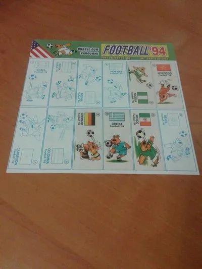 Лот: 11726203. Фото: 1. Football 94 Bubble Gum Kaugummi... Наклейки, фантики, вкладыши