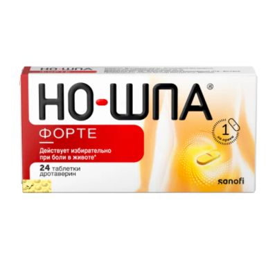 Лот: 23710086. Фото: 1. Но-шпа форте таб. 80мг №24. Лекарства