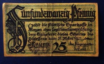 Лот: 19685231. Фото: 1. Германия нотгельд 25 пфеннингов... Частные выпуски, копии банкнот