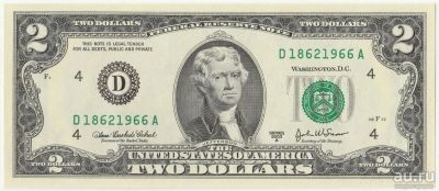 Лот: 17886804. Фото: 1. 2$ доллара 2003 г. UNC Номер -... Америка