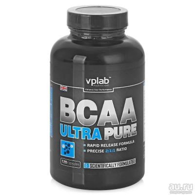 Лот: 9589016. Фото: 1. BCAA Ultra Pure 120 капс. VP Laboratory... Спортивное питание, витамины