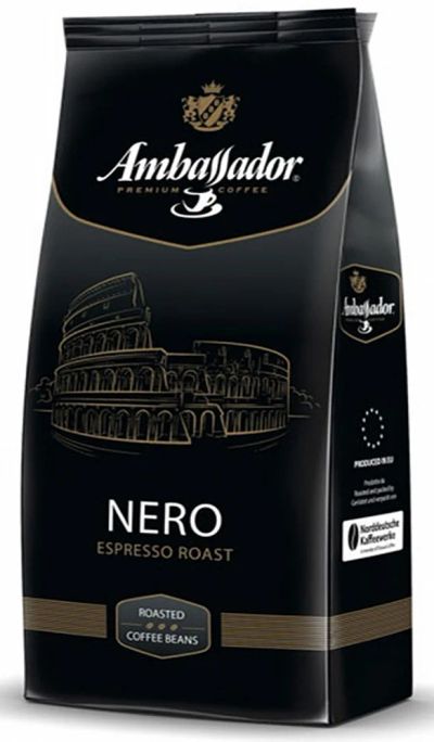 Лот: 11283575. Фото: 1. Кофе в зернах Ambassador Nero... Чай, кофе, какао