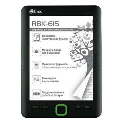 Лот: 8493412. Фото: 1. 6'' Электронная книга Ritmix RBK-615... Электронные книги