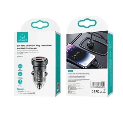 Лот: 22144105. Фото: 1. АЗУ USAMS US-CC175 1*USB-A 1*USB-C... Зарядные устройства, блоки питания, адаптеры сетевые для смартфонов