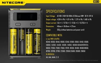 Лот: 9836134. Фото: 1. Зарядное устройство Nitecore I4... Зарядные устройства, блоки питания для бытовой техники