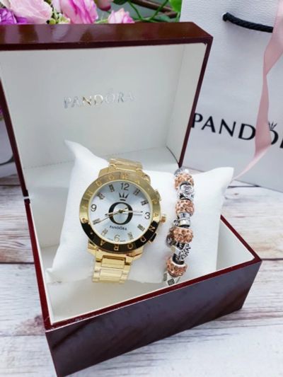 Лот: 13467625. Фото: 1. Женский набор Pandora часы. Оригинальные наручные часы