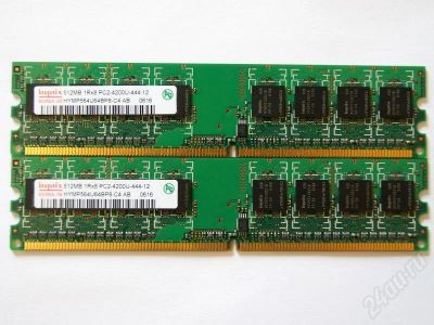 Лот: 493251. Фото: 1. 2шт. DIMM DDR2-533 512MB Hynix... Оперативная память