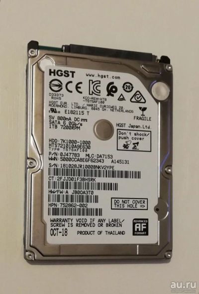Лот: 13854215. Фото: 1. Жесткий диск HGST HTS721010A9E630... Жёсткие диски (HDD)