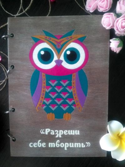 Лот: 11170180. Фото: 1. Блокнот №3. Обложка фанера. Подарок... Открытки, конверты