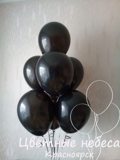 Лот: 12167887. Фото: 1. Гелиевые шарики черные 10"(25см... Воздушные шары