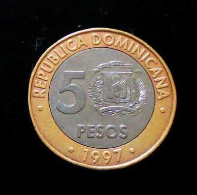 Лот: 102153. Фото: 1. Доминикана 5 песо 1997. Америка