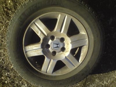 Лот: 7244319. Фото: 1. Колеса Литьё Honda+шины Michelin... Шины на дисках