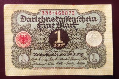 Лот: 19335220. Фото: 1. Германия 1 марка 1920 ссудный... Германия и Австрия