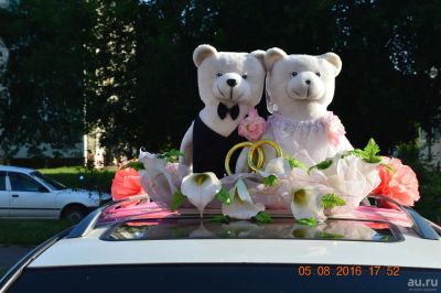 Лот: 8523938. Фото: 1. Мишки, Свадебное украшение на... Свадебная атрибутика и декор