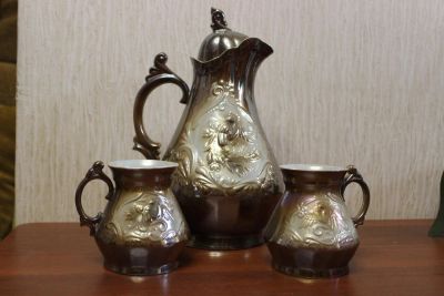 Лот: 7481454. Фото: 1. Кувшин + 2 кружки. Кувшины, графины