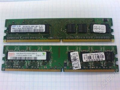 Лот: 424153. Фото: 1. Две планки DDR2 по 1GB. Оперативная память