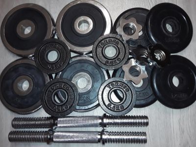 Лот: 13695399. Фото: 1. Гантели по 11 кг цена за 2 шт. Гантели