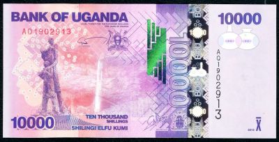Лот: 6692163. Фото: 1. Уганда 10000 шиллингов 2010-11гг... Африка
