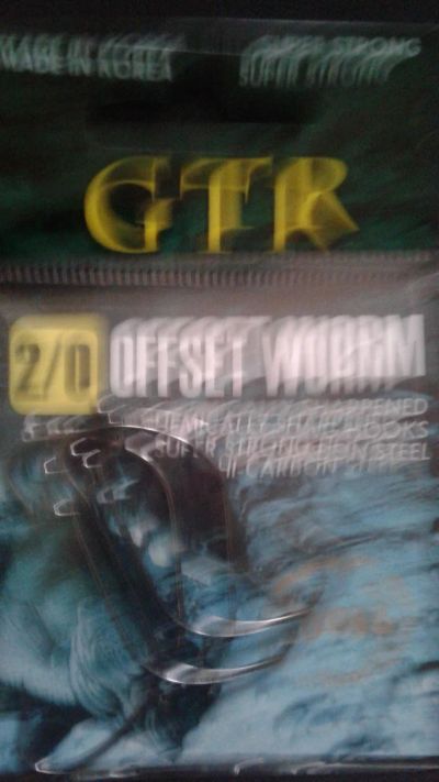 Лот: 11186772. Фото: 1. крючки офсетные "GTR" offset worm. Леска, блесны, крючки, мормышки