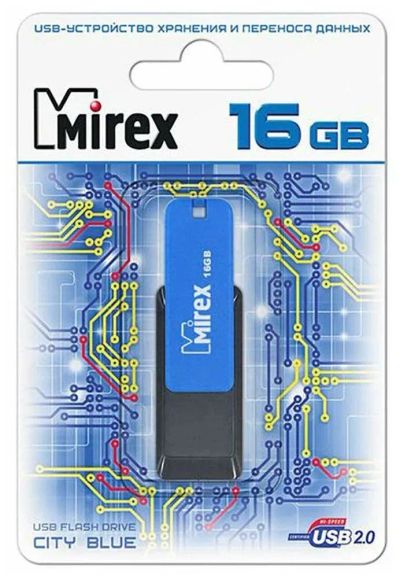 Лот: 25796407. Фото: 1. Флешка MIREX 16GB USB 2.0 CITY... USB-флеш карты