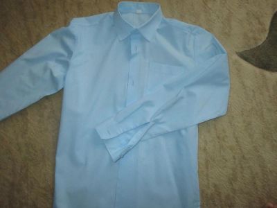 Лот: 4987696. Фото: 1. рубашка детская на подростка голубая... Рубашки, блузки, водолазки