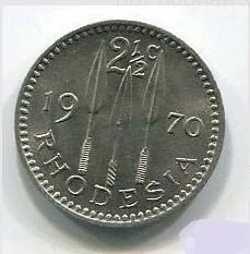 Лот: 10240088. Фото: 1. Родезия 2,5 цента 1970 Нечастая... Африка