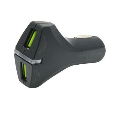 Лот: 16170833. Фото: 1. АЗУ USB x 2 3A YY-ZDJ QC 3.0 черный. Зарядные устройства, блоки питания, адаптеры сетевые для смартфонов