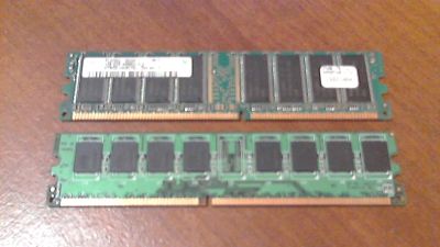Лот: 3106765. Фото: 1. Память DDR1 1gb 400MHz, 2 штуки... Оперативная память
