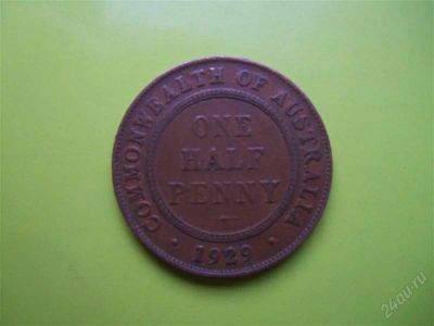 Лот: 2547219. Фото: 1. Полпенни 1929 г.Австралия Георг... Австралия и Океания
