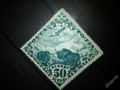 Лот: 2547973. Фото: 1. 1934 тува 50 к авиапочта самолет... Марки