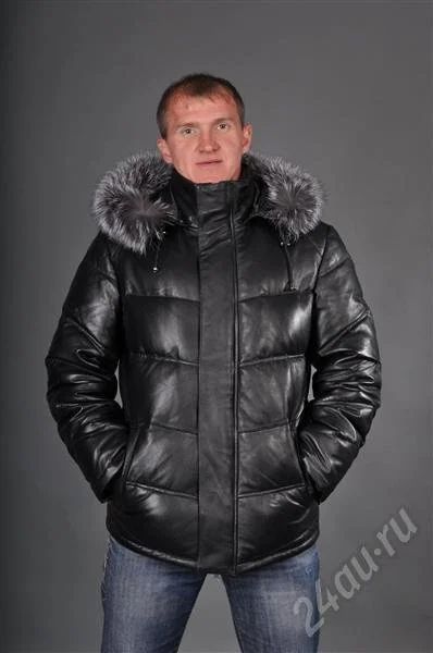 Лот: 608868. Фото: 1. Пуховик кожаный мужской. Верхняя одежда