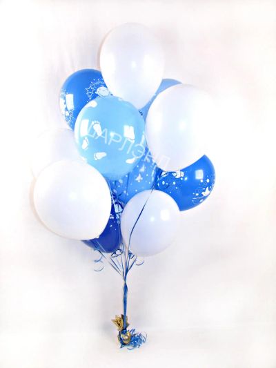 Лот: 10100776. Фото: 1. Связка белых шаров + "новорожденные... Воздушные шары