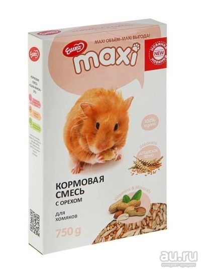 Лот: 16310129. Фото: 1. MAXI кормовая смесь для хомяков... Корма
