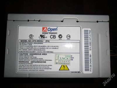 Лот: 1632942. Фото: 1. Блок питания AOpen 250GU (рабочий... Корпуса, блоки питания