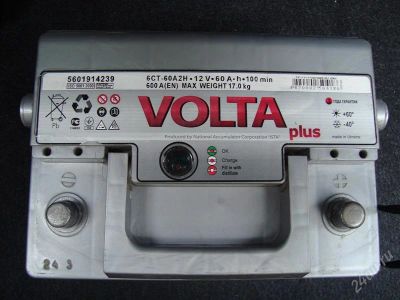 Лот: 1013258. Фото: 1. Аккумулятор Volta plus 6СТ-60A2H... Электрооборудование