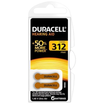 Лот: 15543037. Фото: 1. Эл/пит PR-41 Zinc-Air (312) DURACELL... Батарейки, аккумуляторы, элементы питания
