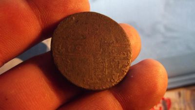 Лот: 11193075. Фото: 1. Крестовые 5 копеек 1729 года... Россия до 1917 года