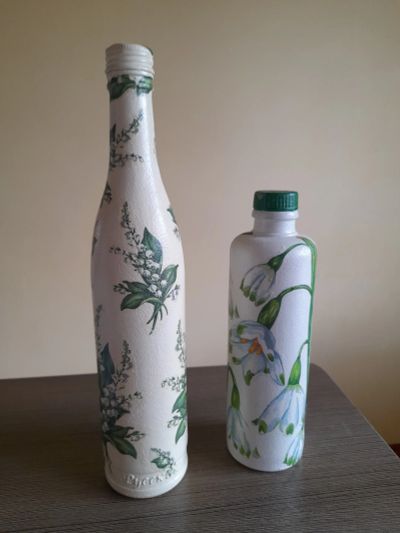 Лот: 19394205. Фото: 1. 2 бутылки, декупаж. Декупаж