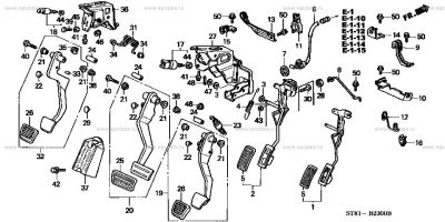 Лот: 6128100. Фото: 1. Педальный узел Honda Integra DB6... Салон
