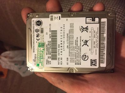 Лот: 12500798. Фото: 1. Жёсткий диск 60gb для ноутбука... Жёсткие диски (HDD)