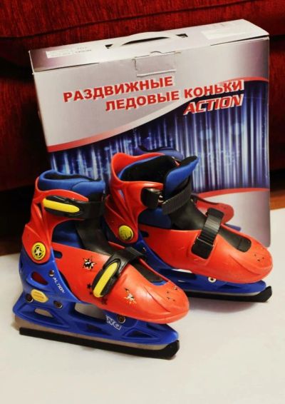 Лот: 10778200. Фото: 1. Коньки хоккейные раздвижные 33-36. Коньки
