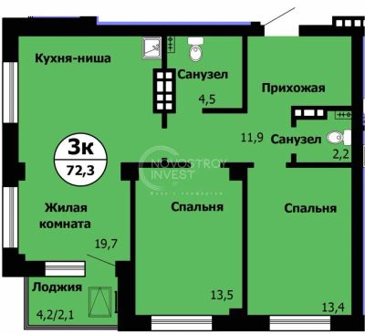 Лот: 20766833. Фото: 1. Красноярск ул. Вильского/Лесопарковая... Квартиры, студии