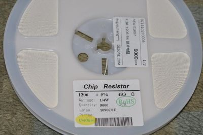Лот: 4719377. Фото: 1. SMD 1206 4R3 5% 1/4W. Резисторы
