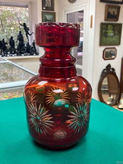 Лот: 18301744. Фото: 1. Чайница, ваза , цветное рубиновое... Предметы интерьера и быта